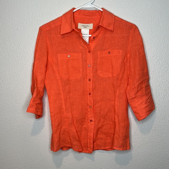 Weekend Max Mara Linen Button Down Top Size Small - Picture 1 of 5